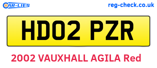 HD02PZR are the vehicle registration plates.