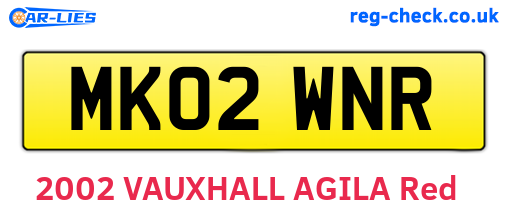 MK02WNR are the vehicle registration plates.