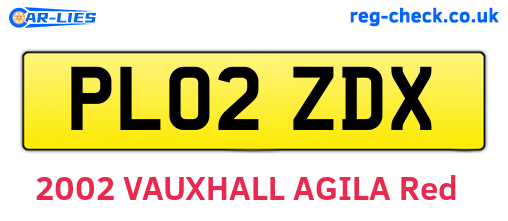 PL02ZDX are the vehicle registration plates.