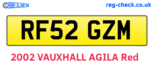 RF52GZM are the vehicle registration plates.
