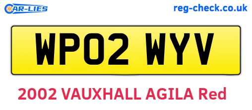 WP02WYV are the vehicle registration plates.