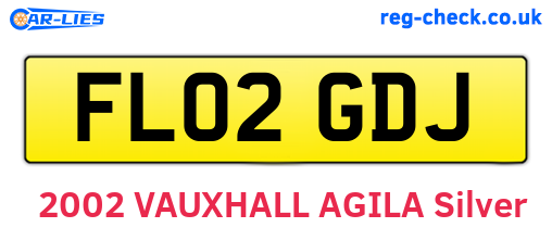 FL02GDJ are the vehicle registration plates.