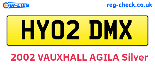 HY02DMX are the vehicle registration plates.