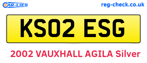 KS02ESG are the vehicle registration plates.