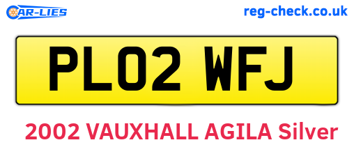 PL02WFJ are the vehicle registration plates.