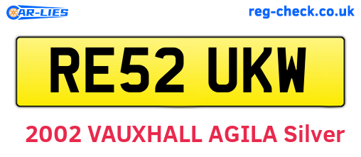 RE52UKW are the vehicle registration plates.