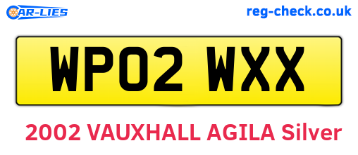 WP02WXX are the vehicle registration plates.