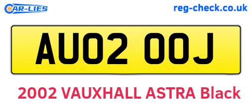 AU02OOJ are the vehicle registration plates.