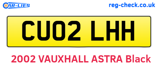 CU02LHH are the vehicle registration plates.