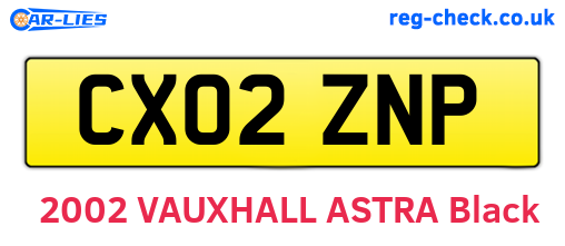 CX02ZNP are the vehicle registration plates.