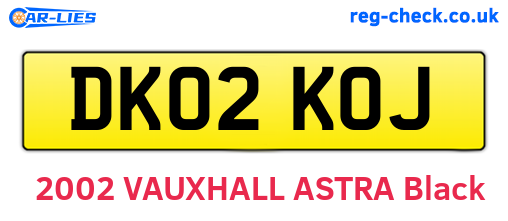 DK02KOJ are the vehicle registration plates.
