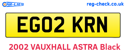 EG02KRN are the vehicle registration plates.