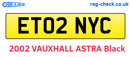 ET02NYC are the vehicle registration plates.