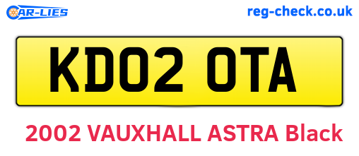 KD02OTA are the vehicle registration plates.