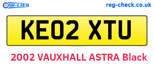 KE02XTU are the vehicle registration plates.