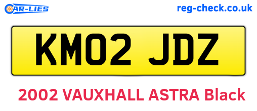 KM02JDZ are the vehicle registration plates.