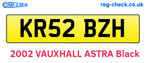 KR52BZH are the vehicle registration plates.