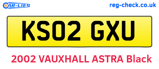 KS02GXU are the vehicle registration plates.