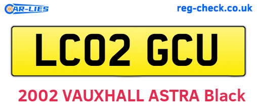 LC02GCU are the vehicle registration plates.