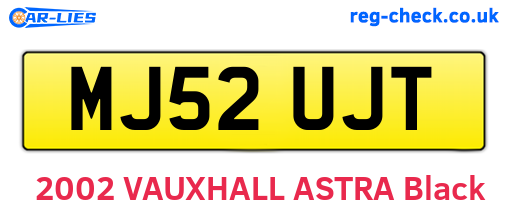 MJ52UJT are the vehicle registration plates.