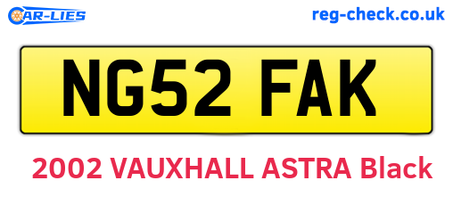 NG52FAK are the vehicle registration plates.
