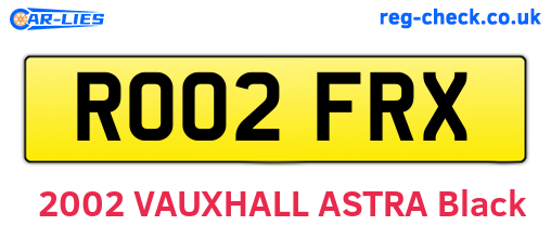 RO02FRX are the vehicle registration plates.