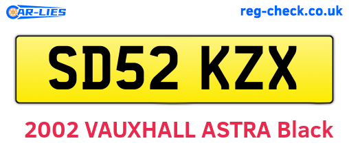SD52KZX are the vehicle registration plates.