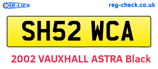 SH52WCA are the vehicle registration plates.