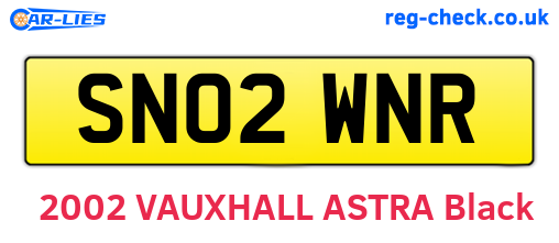 SN02WNR are the vehicle registration plates.