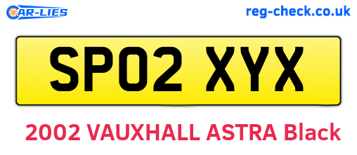 SP02XYX are the vehicle registration plates.