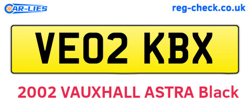 VE02KBX are the vehicle registration plates.