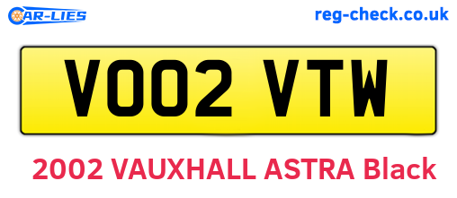 VO02VTW are the vehicle registration plates.