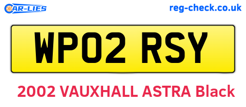 WP02RSY are the vehicle registration plates.