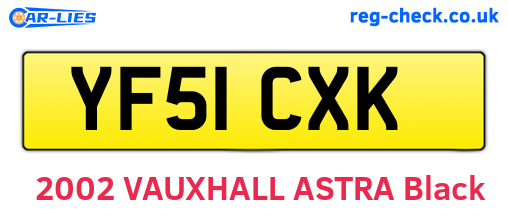 YF51CXK are the vehicle registration plates.