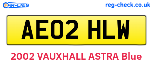 AE02HLW are the vehicle registration plates.