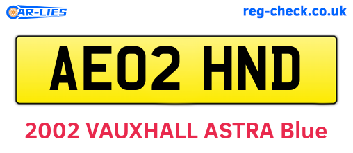 AE02HND are the vehicle registration plates.