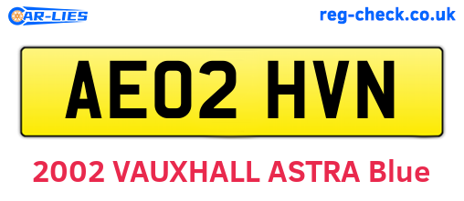 AE02HVN are the vehicle registration plates.