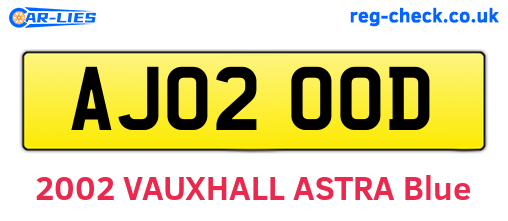 AJ02OOD are the vehicle registration plates.