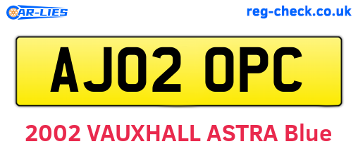 AJ02OPC are the vehicle registration plates.