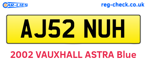 AJ52NUH are the vehicle registration plates.