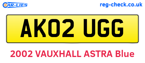 AK02UGG are the vehicle registration plates.