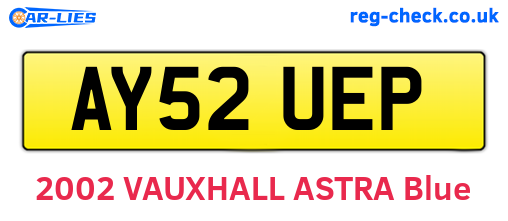 AY52UEP are the vehicle registration plates.