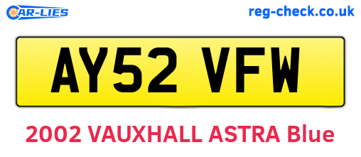 AY52VFW are the vehicle registration plates.