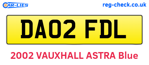 DA02FDL are the vehicle registration plates.