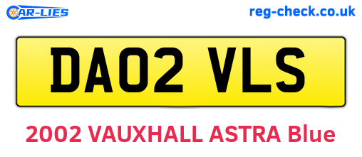DA02VLS are the vehicle registration plates.