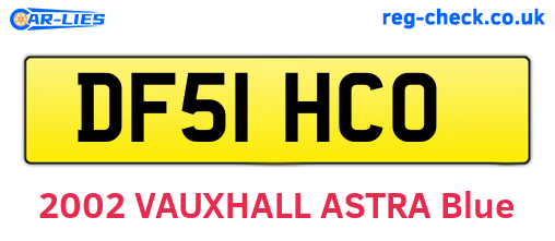 DF51HCO are the vehicle registration plates.