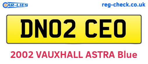 DN02CEO are the vehicle registration plates.