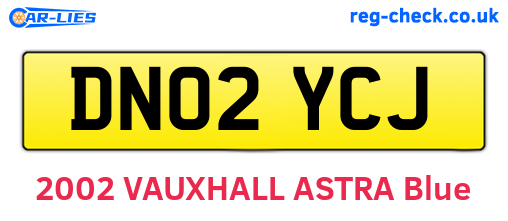 DN02YCJ are the vehicle registration plates.