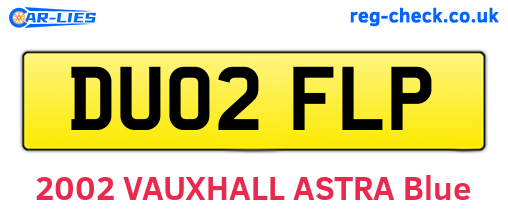 DU02FLP are the vehicle registration plates.