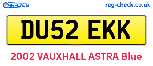 DU52EKK are the vehicle registration plates.